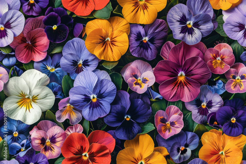 Seamless Pattern of spring pansies flowers Seamless Pattern of spring pansies flowers