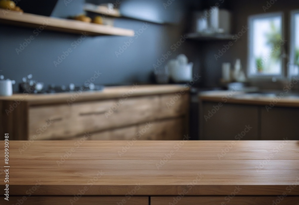 blur kitchen (room)background counter table top Wood blur kitchen (room)background counter table top Wood