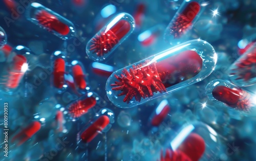 Antibiotic Capsules in Formation, The Healthcare Emblem, Uniting for Health