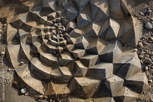 Above, the sand stretches into geometric patterns, a testament to the mathematical underpinnings of the natural world. photo