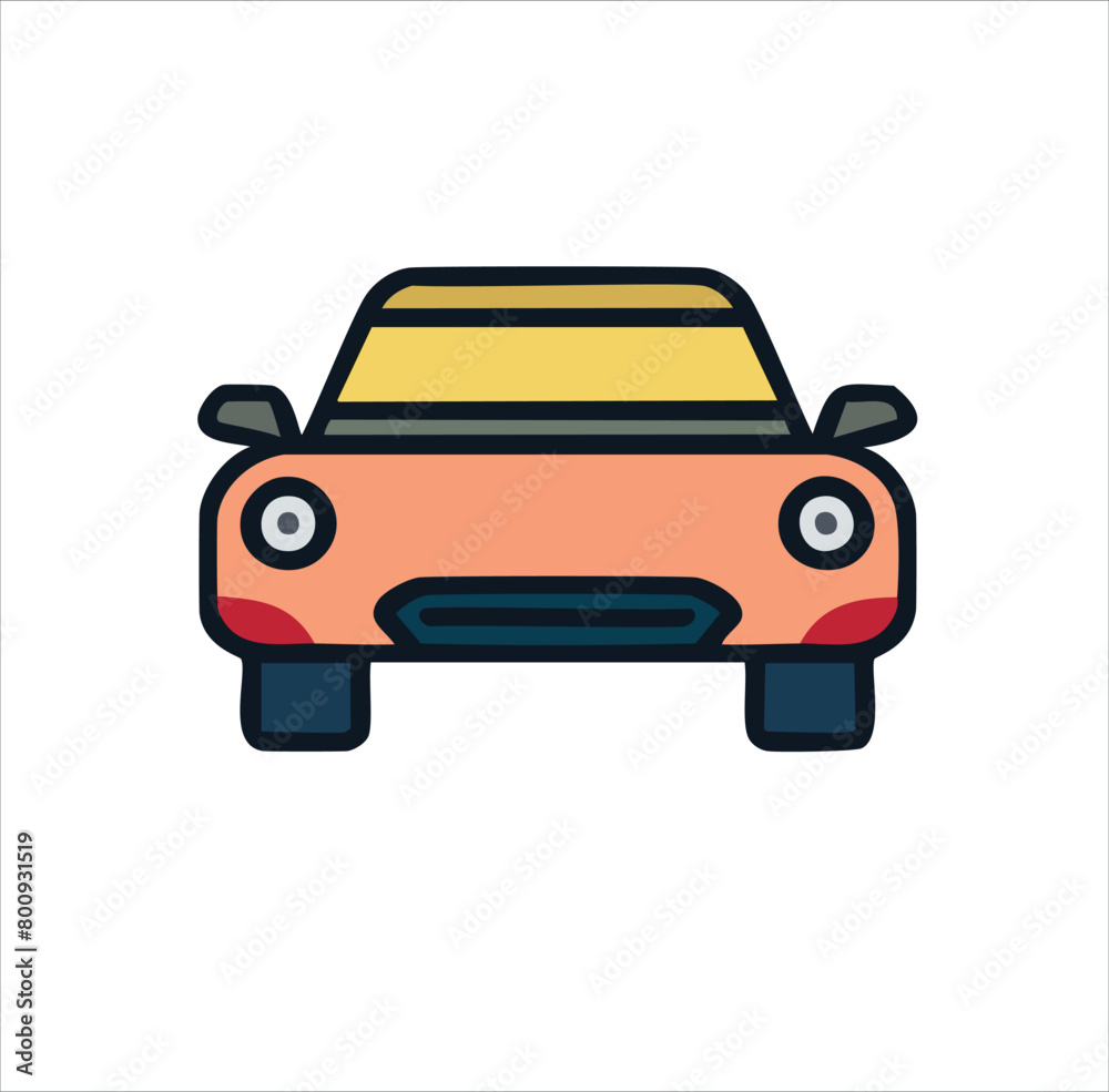 Obraz premium Simple Car Front View Icon Design 