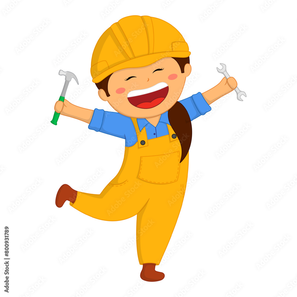 Vector illustration of repairwoman on transparent background Vector illustration of repairwoman on transparent background