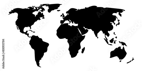 Vector illustration of World map on transparent background