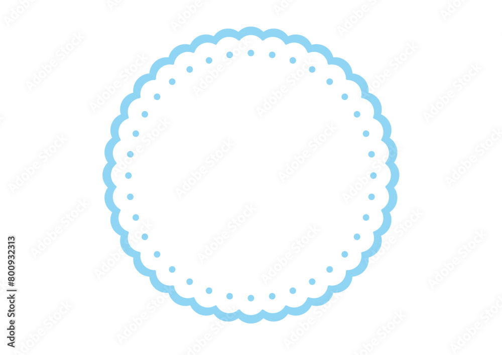 ガーリーな水色の丸フレーム