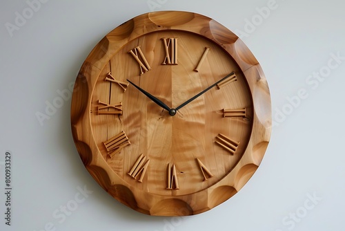 A wall clock that announces 11 o'clock on the hour