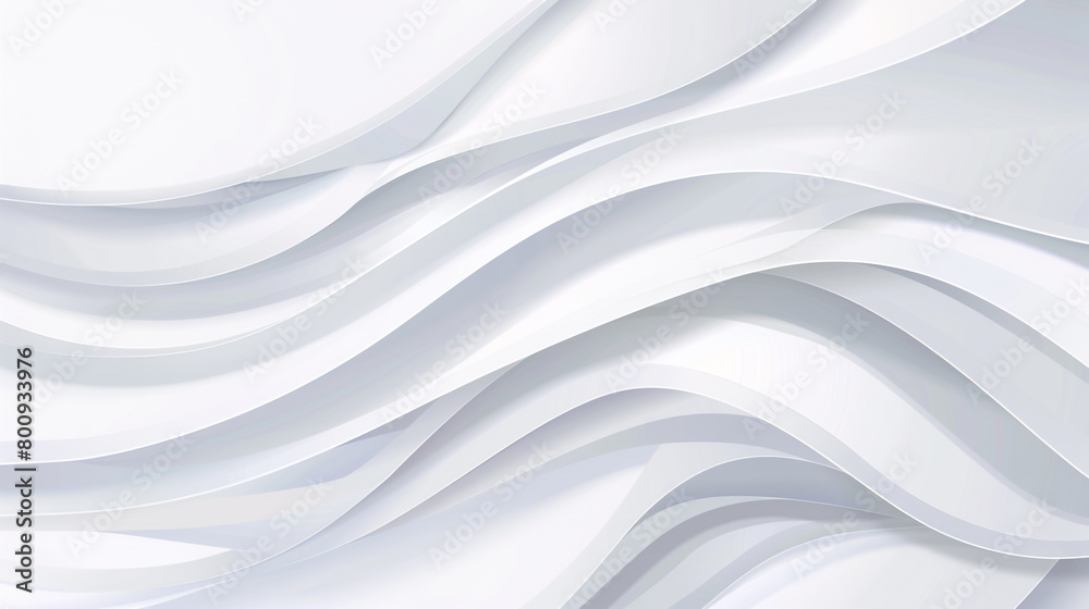 Obraz premium High-resolution crisp white minimal wave vector design.