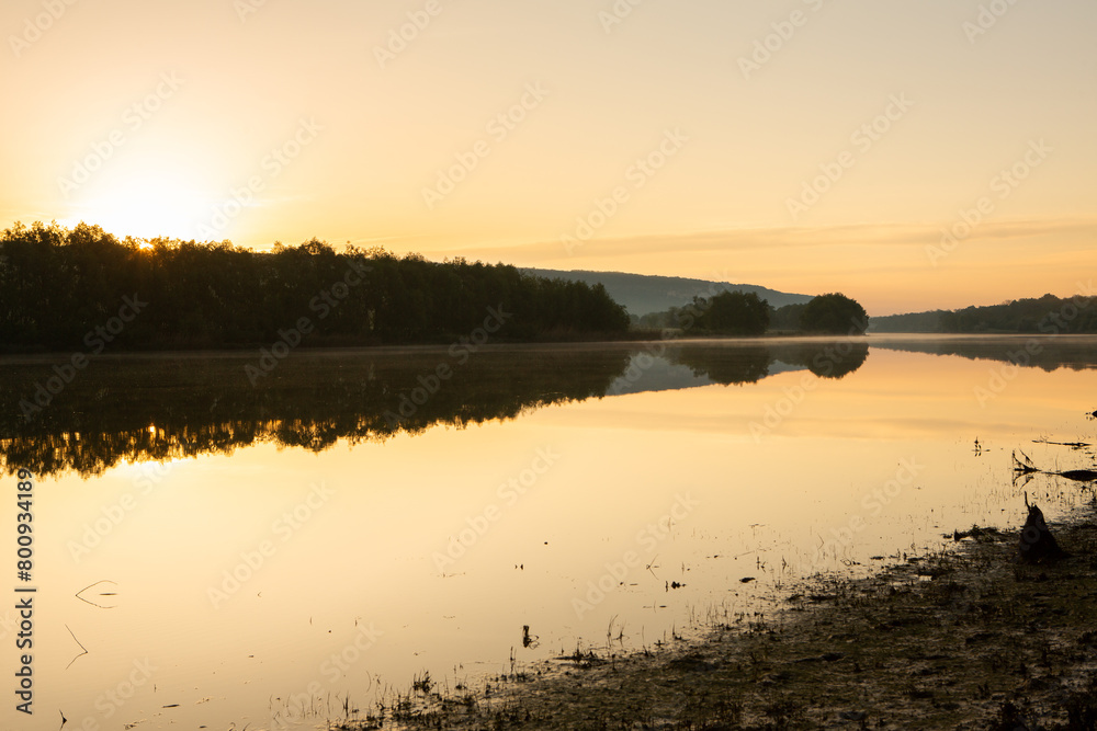 Landscape with beautiful nature in the village in the Republic of Moldova. Country life in Eastern Europe.