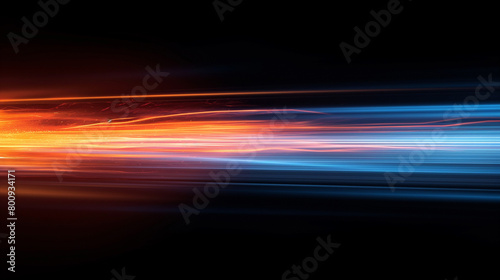 Abstract background of long explosure tale light on black  Technology backgroud.