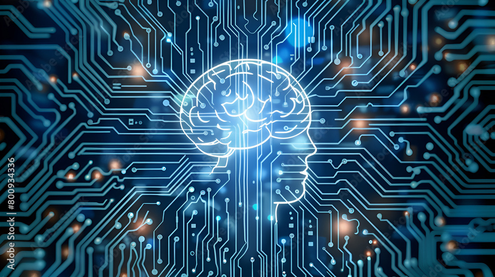 Digital Mind. Brain Artificial Intelligence Concept micro chip with text on chip ai generative Digital Mind. Brain Artificial Intelligence Concept micro chip with text on chip ai generative