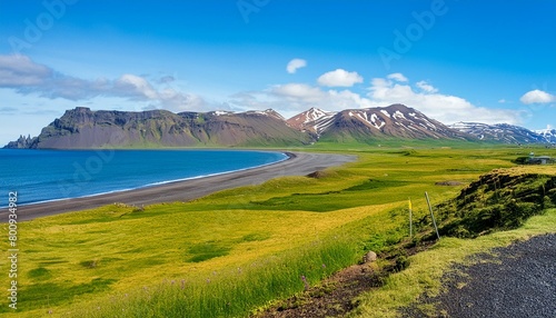 Icelandic Odyssey: A Nature Scenery Journey" "Echoes of Iceland: Capturing Nature's Majesty"mountain, landscape, sky, nature, mountains, clouds, panorama