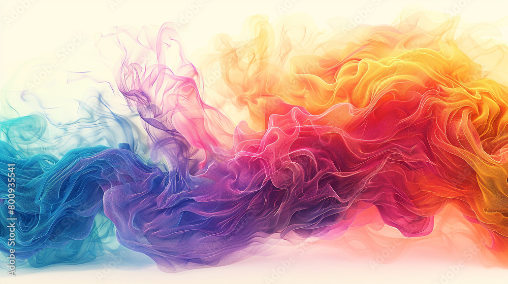 Intricately blended hues forming an elaborate rainbow texture, set against a simple white background for maximum visual impact.