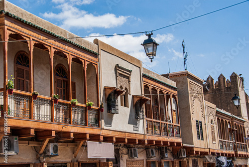 Details and buildings of the jewish quarter in Fes, Morocco photo