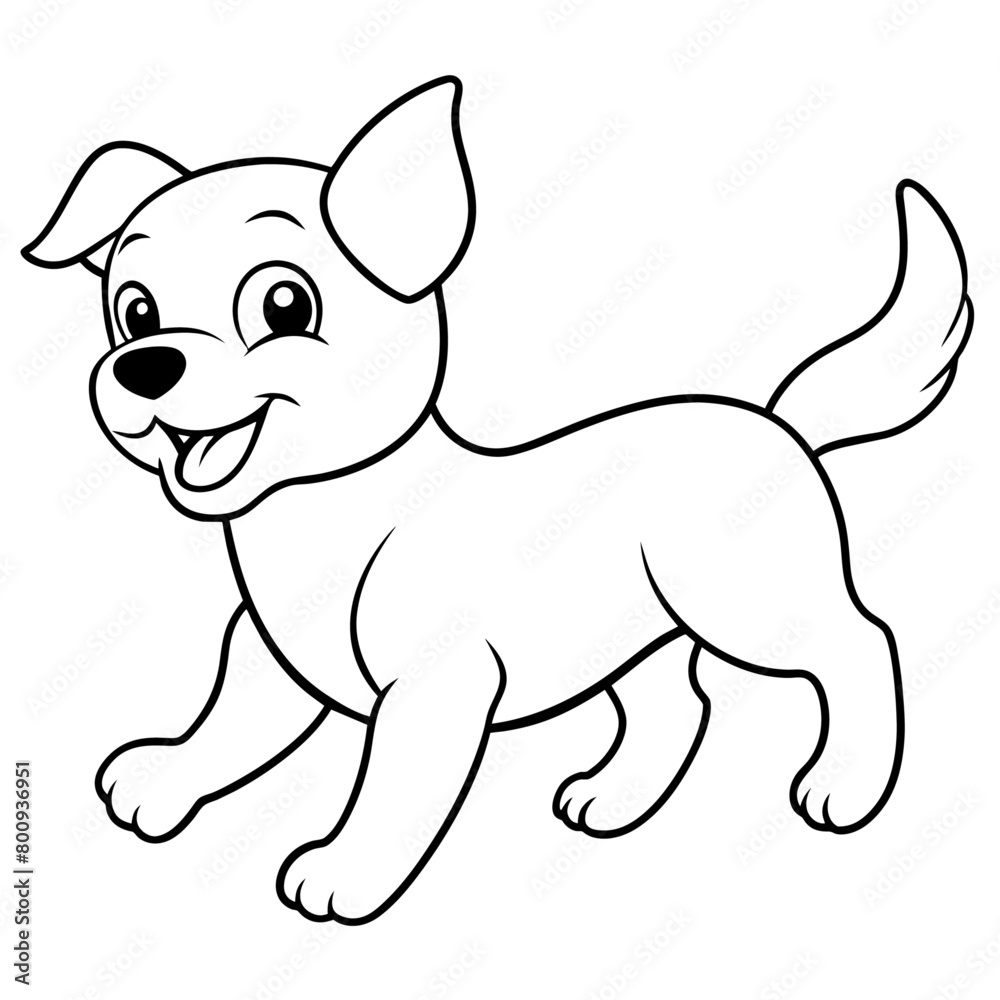 Dog Coloring Book Vector Art illustration (45)