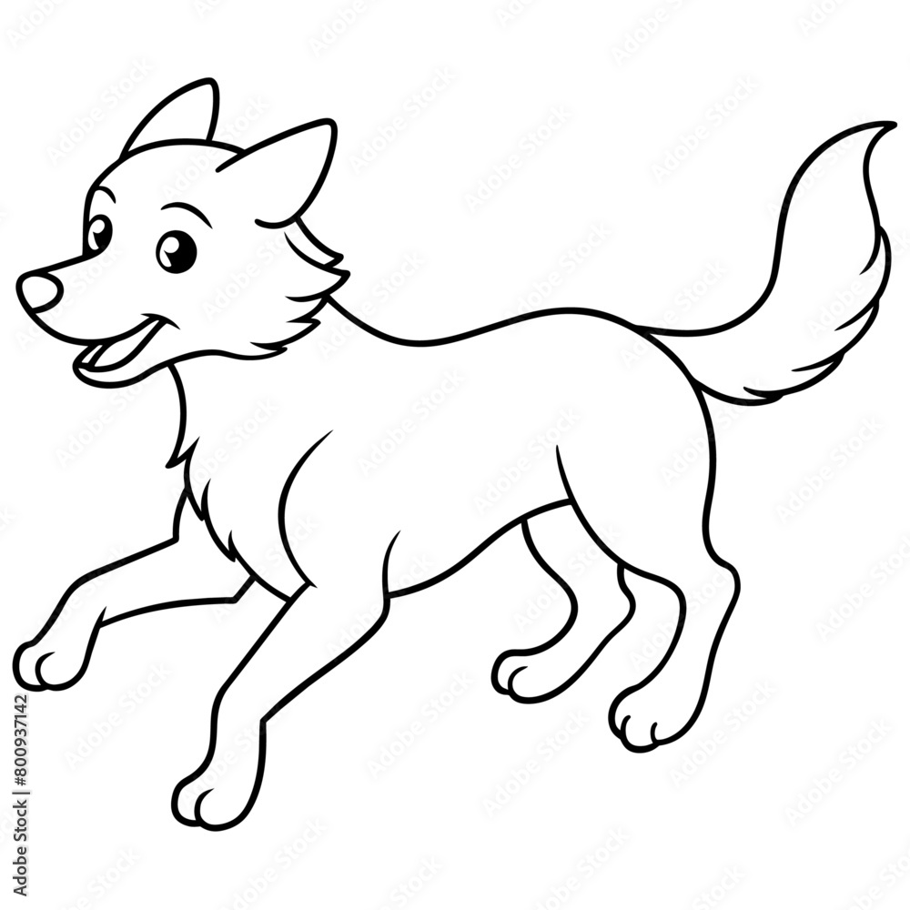 Dog Coloring Book Vector Art illustration (82)