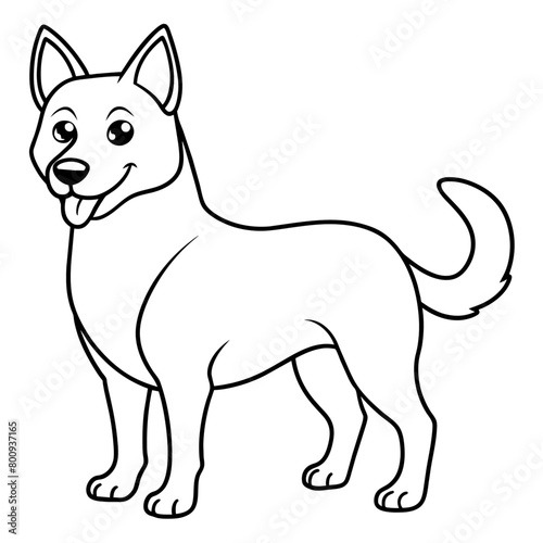 Dog Coloring Book Vector Art illustration  89 