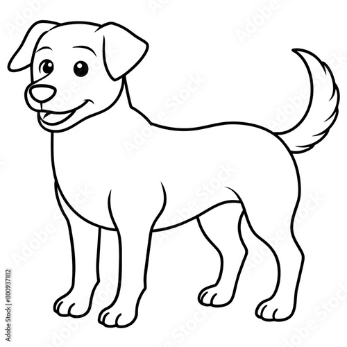 Dog Coloring Book Vector Art illustration  90 