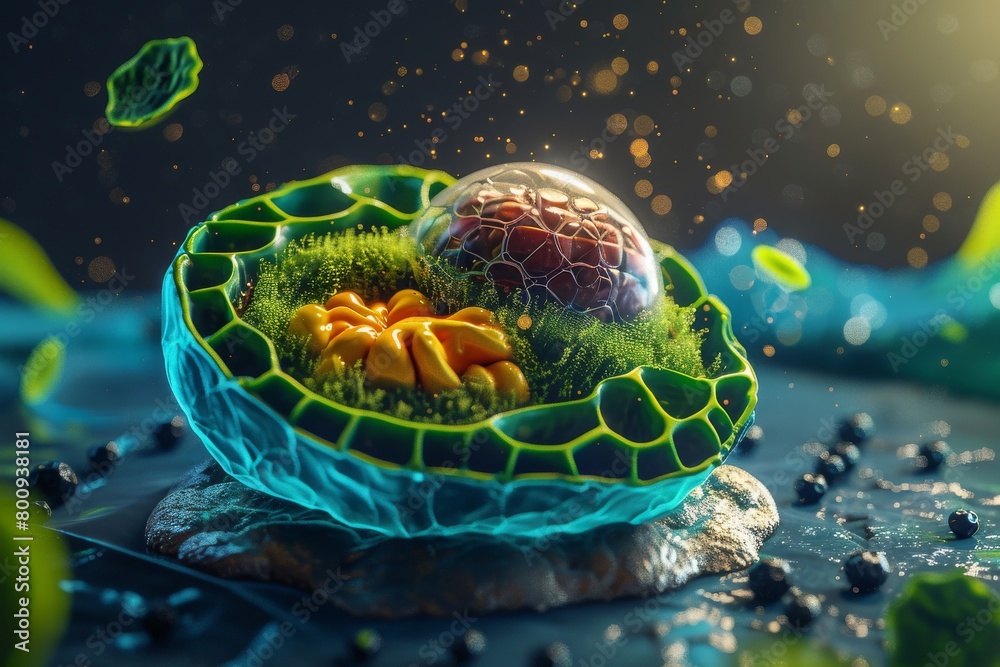 Exploding Animal Cell ภาพประกอบสต็อก Crosssectional of eukaryote ,plant and animals cell ...
