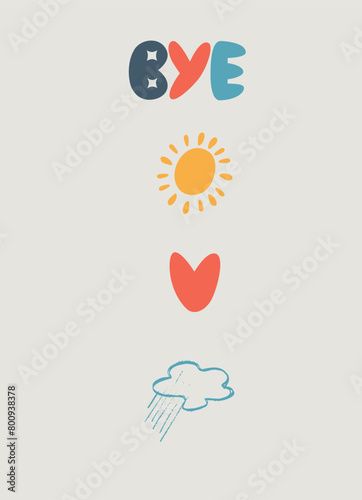 Sticker pack hand-lettered inspirational phrases. Positive emotions concept. Multicolored letters in quote isolated on light-colored background