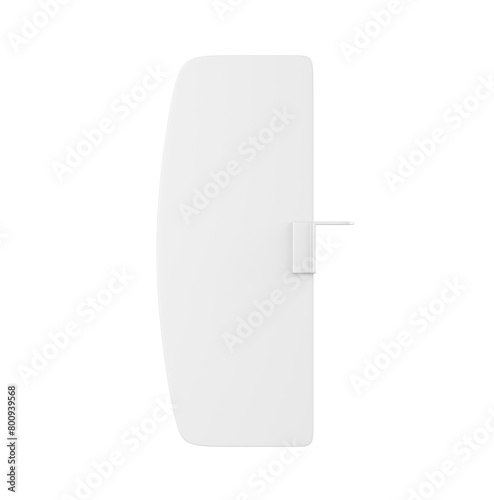 Supermarket Shelf Stopper Banner Blank Display for design presentation. 3d illustration.
