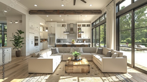 Open Concept Living Room Interior Design: Images showcasing the interior design of an open-concept living room