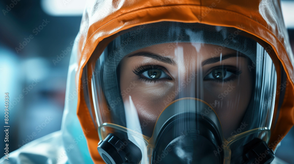 A female doctor wears a mouth guard to protect against germs during the epidemic for medical professionals, healthcare services A female doctor wears a mouth guard to protect against germs during the epidemic for medical professionals, healthcare services