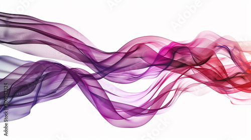 Interweaving layers of purple and red gradient waves embodying innovation  isolated on a solid white background. 