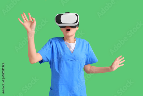 Surprised female doctor in ...
