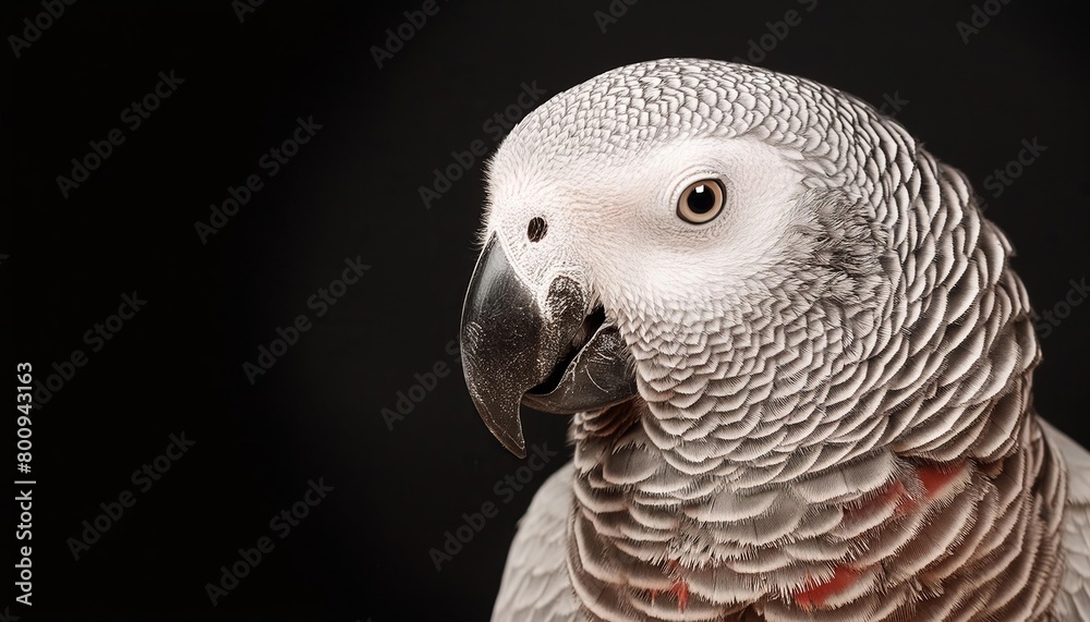 Fototapeta premium parrot close up head on black background