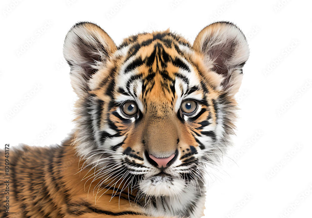 Fototapeta premium tiger cub animal isolated on white background