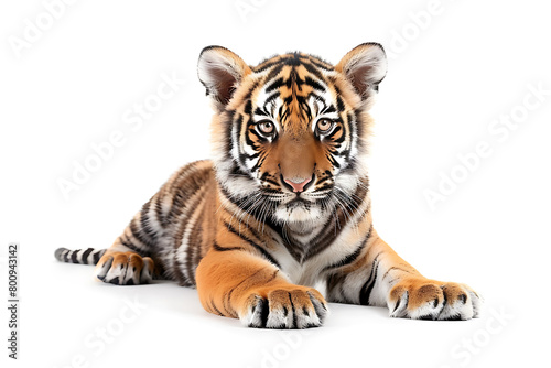 tiger cub animal isolated on white background