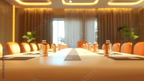 Set up conference room for business government academic events in hotel . Concept Business Meetings, Government Conferences, Academic Events, Hotel Venues, Conference Room Setup