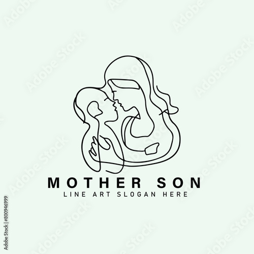 mother's day flat line art icon in white background colors. mother's day icon vector collection for web, mobile apps and ui line art icon.