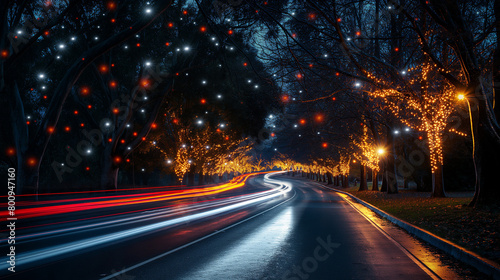 Lights trail using zoom techniques. © Wasin Arsasoi