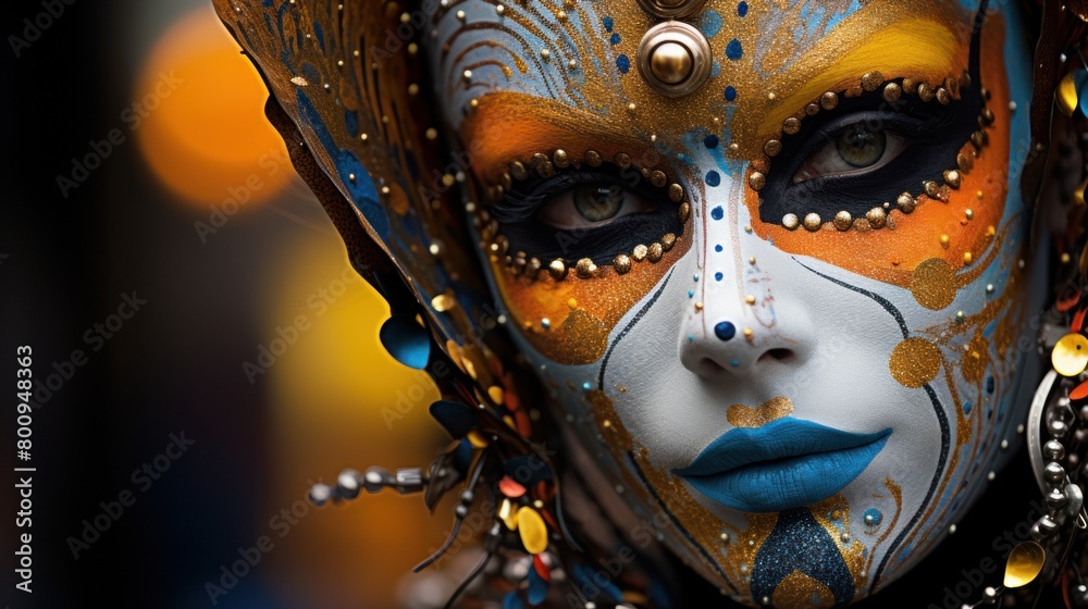 Vibrant Carnival Mask with Intricate Designs Vibrant Carnival Mask with Intricate Designs