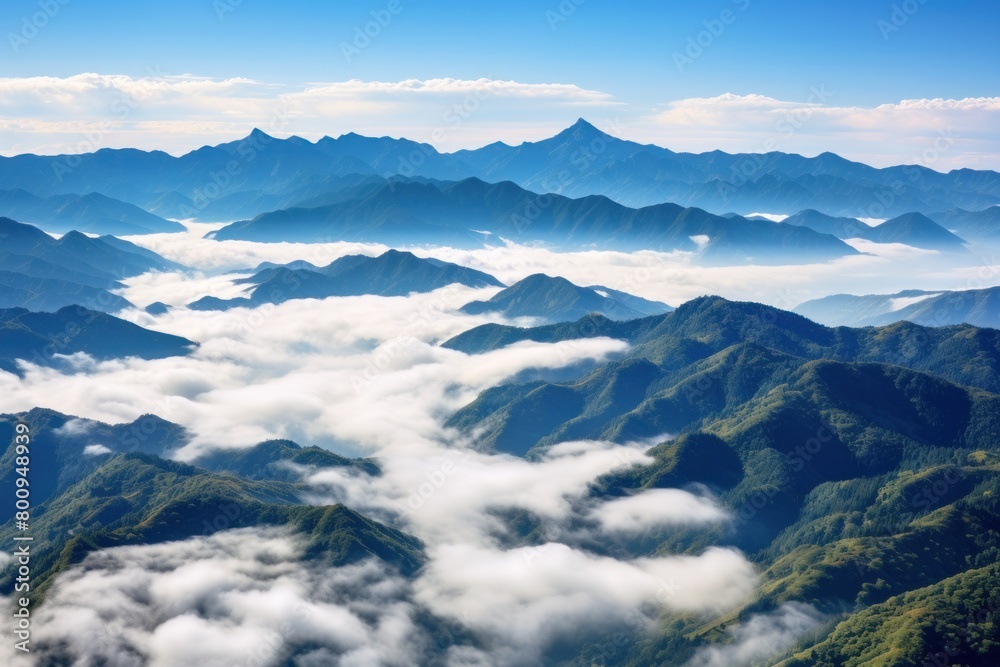 Majestic mountain landscape with clouds Majestic mountain landscape with clouds