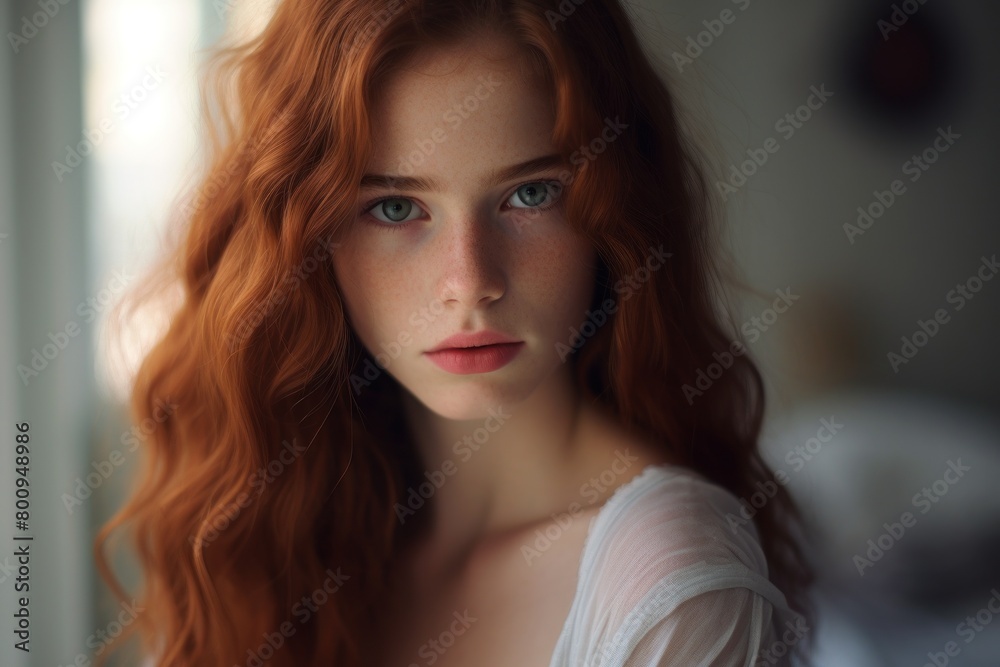 Captivating Redhead with Piercing Eyes Captivating Redhead with Piercing Eyes