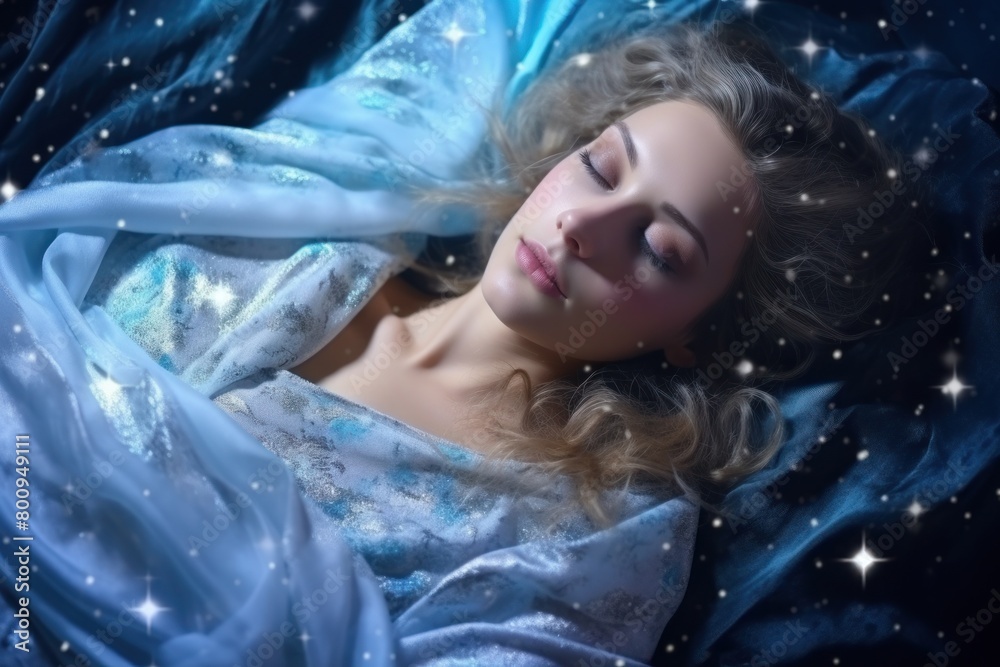 Sleeping beauty in a winter wonderland