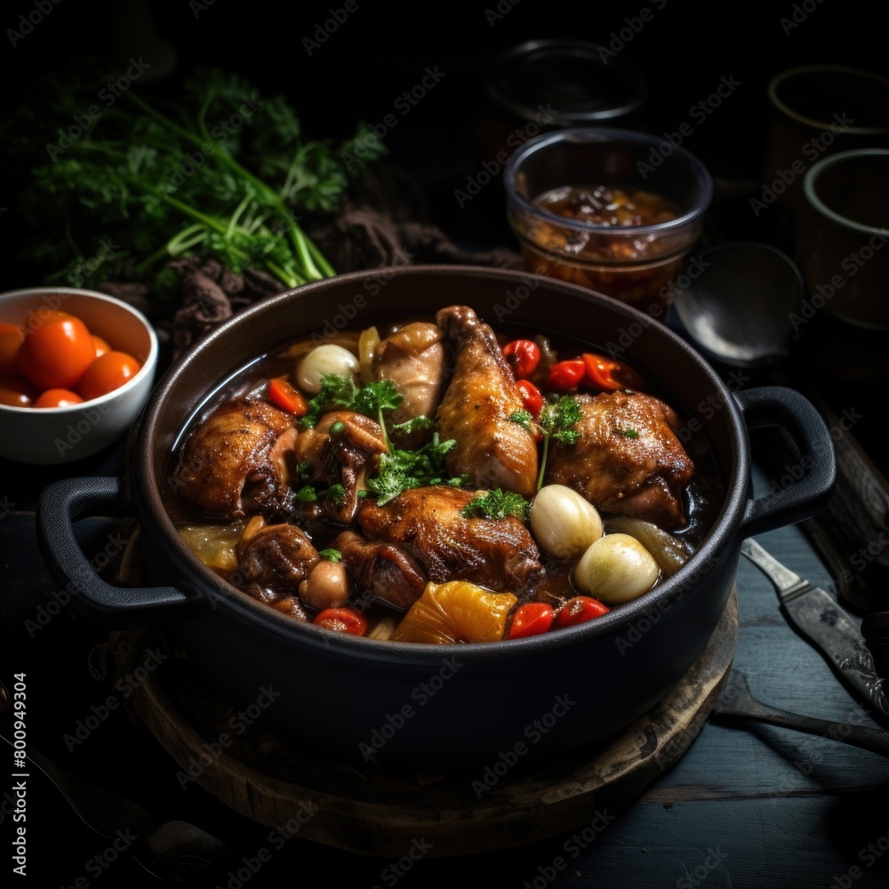 Hearty Beef Stew in a Rustic Pot