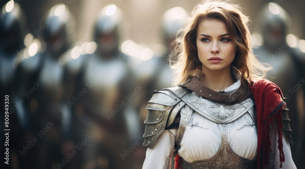 Obraz premium Warrior woman in medieval armor