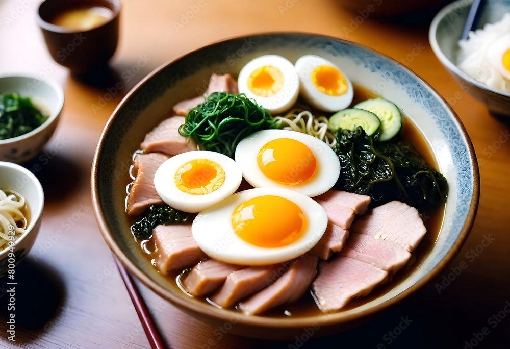 egg with bacon and vegetables