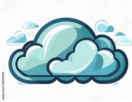 cloud icon with lightning, vector image on white background