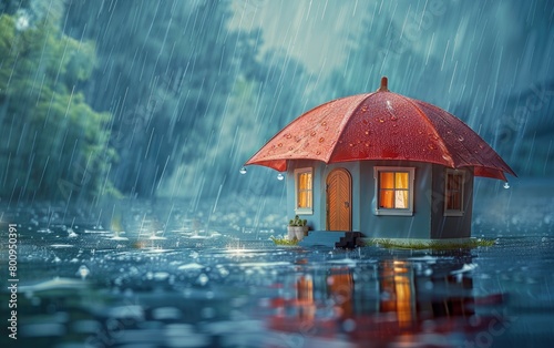 A Visual Guide with Umbrellas, Home Insurance Demystified, Understanding Home Insurance Concepts photo