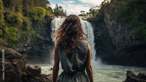 Serene Waterfall Contemplation