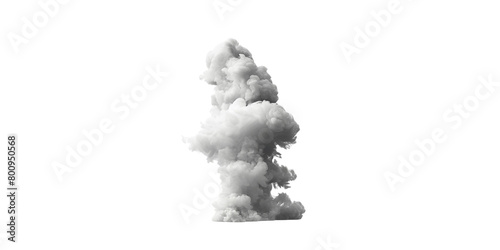 smoke cloud, smoke plume, grey, isolated on white background,