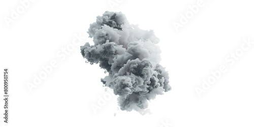 smoke cloud, smoke plume, grey, isolated on white background,