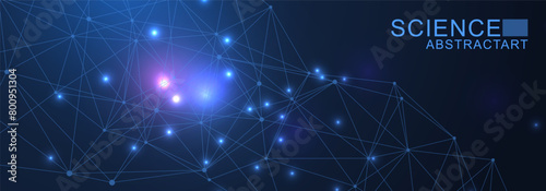 AI technology abstract background. AI generative art creative banner concept in the digital style. High tech poster with place for text. Futuristic design element.
