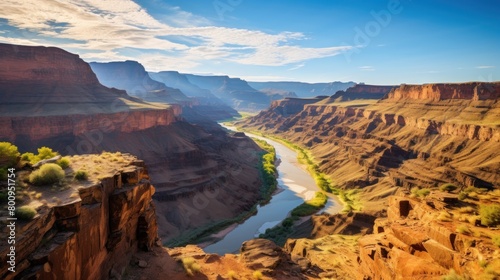 Breathtaking Landscape of Rugged Canyons and Winding River
