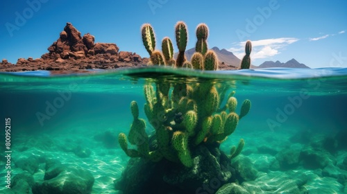 Vibrant Underwater Cactus Oasis photo