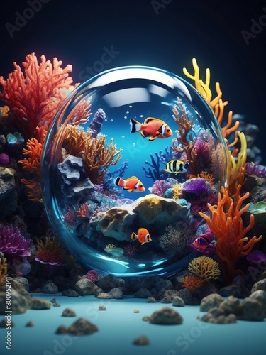 The underwater world of the ocean on the theme of World Oceans Day generate ai © BONDET LUCKY