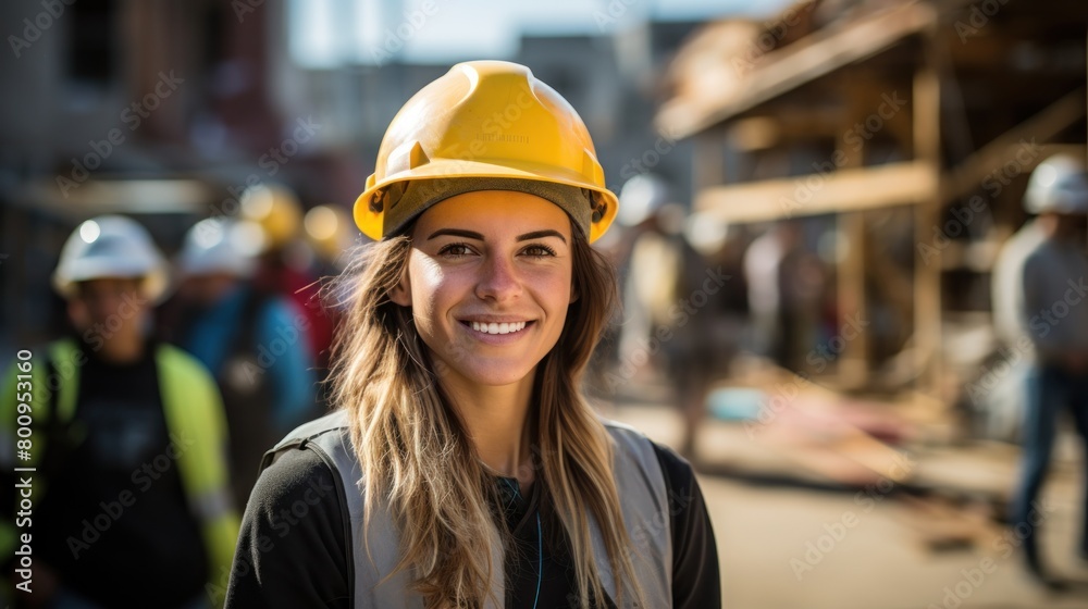 Smiling construction worker on site Smiling construction worker on site